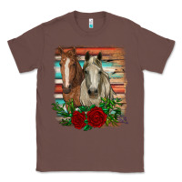 Chestnut horses with roses Classic Tee - RanaPortraitStore