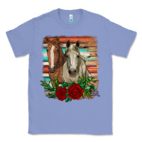 Colony Blue horses with roses Classic Tee - RanaPortraitStore