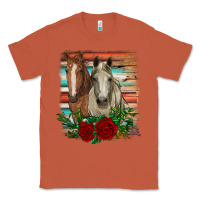 Copper horses with roses Classic Tee - RanaPortraitStore