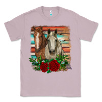 Lilac horses with roses Classic Tee - RanaPortraitStore