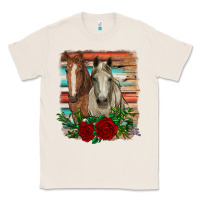 Natural horses with roses Classic Tee - RanaPortraitStore