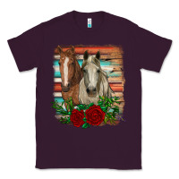 Plum horses with roses Classic Tee - RanaPortraitStore