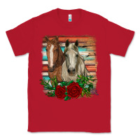 Red horses with roses Classic Tee - RanaPortraitStore