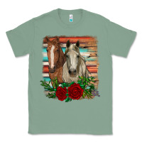 Sage horses with roses Classic Tee - RanaPortraitStore