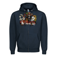 Navy farm life Zipper Hoodie - SublimationCraftShop