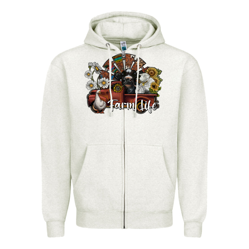 Farm Life Zipper Hoodie by SublimationCraftShop | Teevron