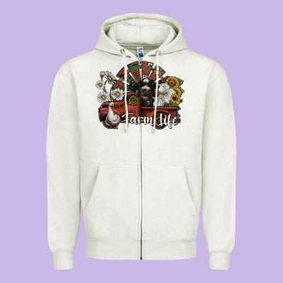 Farm Life Zipper Hoodie Designed By Sublimationcraftshop