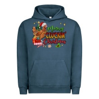 Pigment Midnight Navy Merry Cluckin' Christmas Urban Hoodie - MaliasSmallBusiness