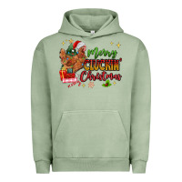 Pigment Oil Green Merry Cluckin' Christmas Urban Hoodie - MaliasSmallBusiness