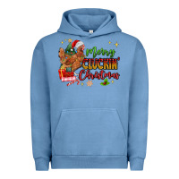 Pigment Pebble Blue Merry Cluckin' Christmas Urban Hoodie - MaliasSmallBusiness