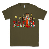 Army Green faith our lady of guadalupe cross Classic Tee - BarkalooDesign