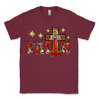 Burgundy faith our lady of guadalupe cross Classic Tee - BarkalooDesign