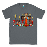 Charcoal Heather faith our lady of guadalupe cross Classic Tee - BarkalooDesign