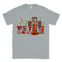 Heather Grey faith our lady of guadalupe cross Classic Tee - BarkalooDesign