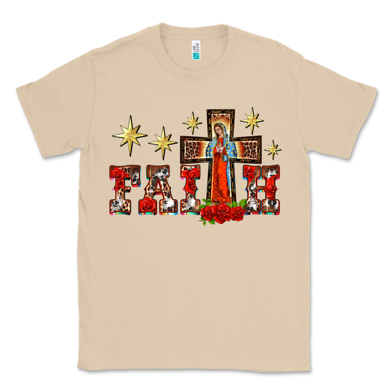 Faith Our Lady Of Guadalupe Cross Classic Tee by BarkalooDesign | Teevron