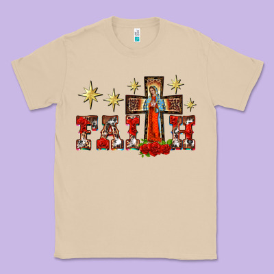 Faith Our Lady Of Guadalupe Cross Classic Tee Designed By Barkaloodesign