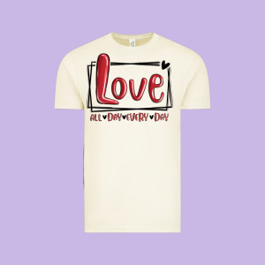 Love All Day Every Day Hearts Vintage Tee Designed By Maliassmallbusiness