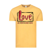 Vintage Mustard love all day every day hearts Vintage Tee - MaliasSmallBusiness