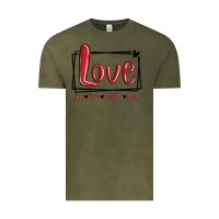 Vintage Olive love all day every day hearts Vintage Tee - MaliasSmallBusiness