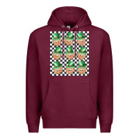 Burgundy boujee checker board leprechaun Premium Hoodie - MaliasSmallBusiness
