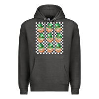 Charcoal Heather boujee checker board leprechaun Premium Hoodie - MaliasSmallBusiness