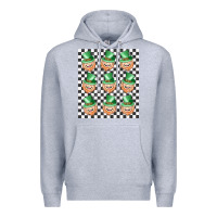 Heather Grey boujee checker board leprechaun Premium Hoodie - MaliasSmallBusiness