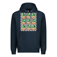 Navy boujee checker board leprechaun Premium Hoodie - MaliasSmallBusiness
