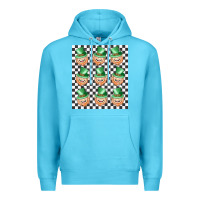 Ocean Blue boujee checker board leprechaun Premium Hoodie - MaliasSmallBusiness