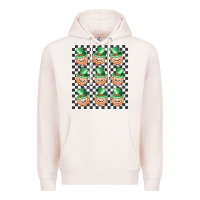 Pale Pink boujee checker board leprechaun Premium Hoodie - MaliasSmallBusiness