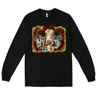 Black heifer cow christmas western background Long Sleeve Tee - RanaPortraitStore