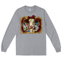 Heather Grey heifer cow christmas western background Long Sleeve Tee - RanaPortraitStore