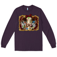 Plum heifer cow christmas western background Long Sleeve Tee - RanaPortraitStore