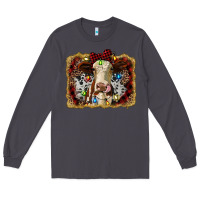 Smoke heifer cow christmas western background Long Sleeve Tee - RanaPortraitStore