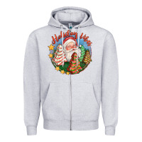 Heather Grey holiday vibes Zipper Hoodie - FaDigitalArtStudio