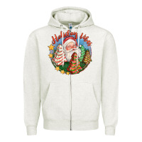Oatmeal Heather holiday vibes Zipper Hoodie - FaDigitalArtStudio