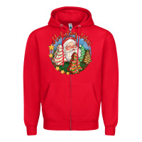 Red holiday vibes Zipper Hoodie - FaDigitalArtStudio