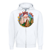 White holiday vibes Zipper Hoodie - FaDigitalArtStudio