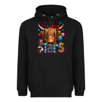 Black oh my stars 4th of july shaggy cow Heavyweight Hoodie - Jasminsmagicworld