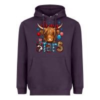 Plum oh my stars 4th of july shaggy cow Heavyweight Hoodie - Jasminsmagicworld