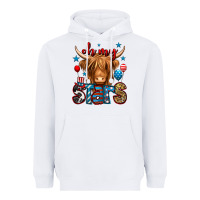White oh my stars 4th of july shaggy cow Heavyweight Hoodie - Jasminsmagicworld