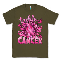 Army Green Tackle Cancer with Sunflower Classic Tee - texasbilliewilder