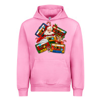Fuchsia Pink christmas cassette tapes Urban Hoodie - MaliasSmallBusiness