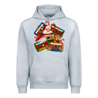 Heather Grey christmas cassette tapes Urban Hoodie - MaliasSmallBusiness