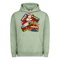 Pigment Oil Green christmas cassette tapes Urban Hoodie - MaliasSmallBusiness