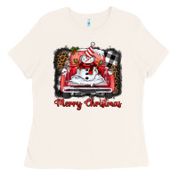 Merry Christmas Truck Snowman Ladies Tee | Teevron