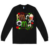 Black mama soccer with popcorn Long Sleeve Tee - texasbilliewilder
