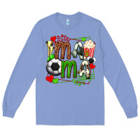 Colony Blue mama soccer with popcorn Long Sleeve Tee - texasbilliewilder