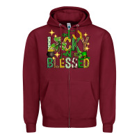 Burgundy Not lucky just blessed st. patricks day Zipper Hoodie - Neo Western