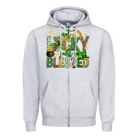 Heather Grey Not lucky just blessed st. patricks day Zipper Hoodie - Neo Western