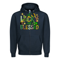 Navy Not lucky just blessed st. patricks day Zipper Hoodie - Neo Western